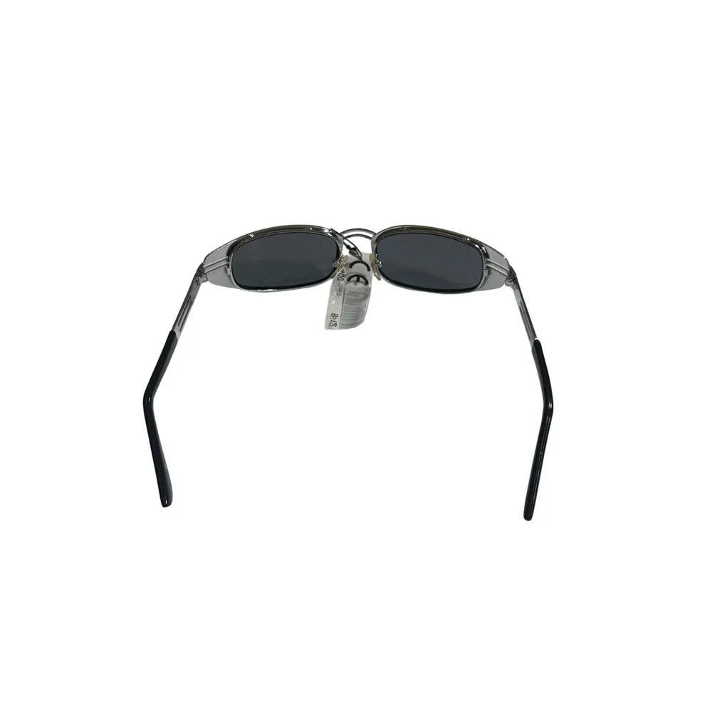 VINTAGE 90s Y2K Metallic Silver Wrap Sunglasses - Deadstock